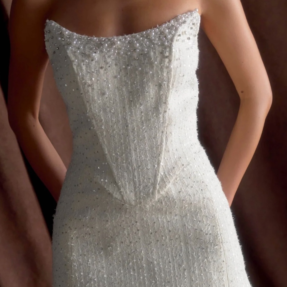 Meshki White Strapless Mini Dress
